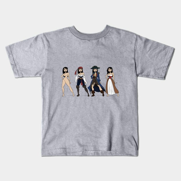 Pirate Girl1 Kids T-Shirt by Eterea